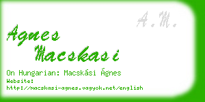 agnes macskasi business card